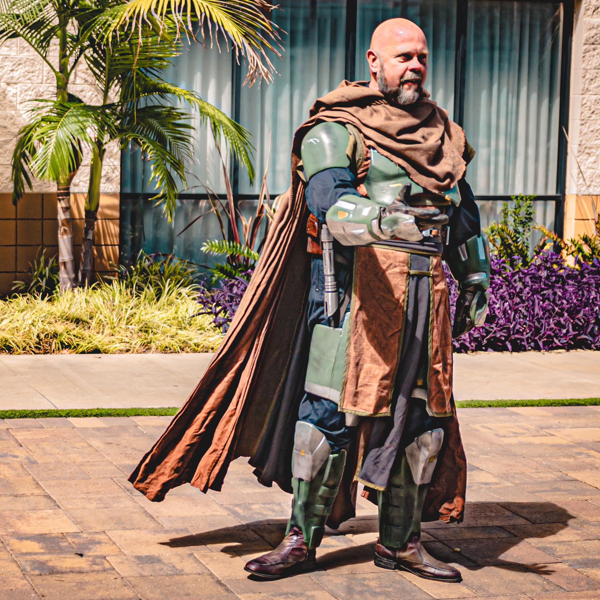 Bill Bill wearing his Old Republic era Jedi knight armor and robes.